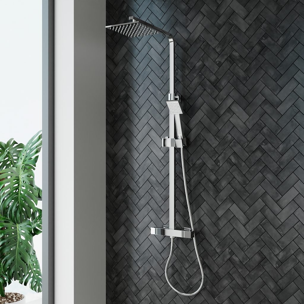Lunar Thermostatic Exposed Rain Head Shower