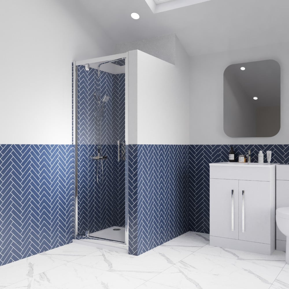 Litchfield Glide Chrome Pivot Shower Door 700mm with Optional Side Panels – Lifetime Guarantee - Image 6