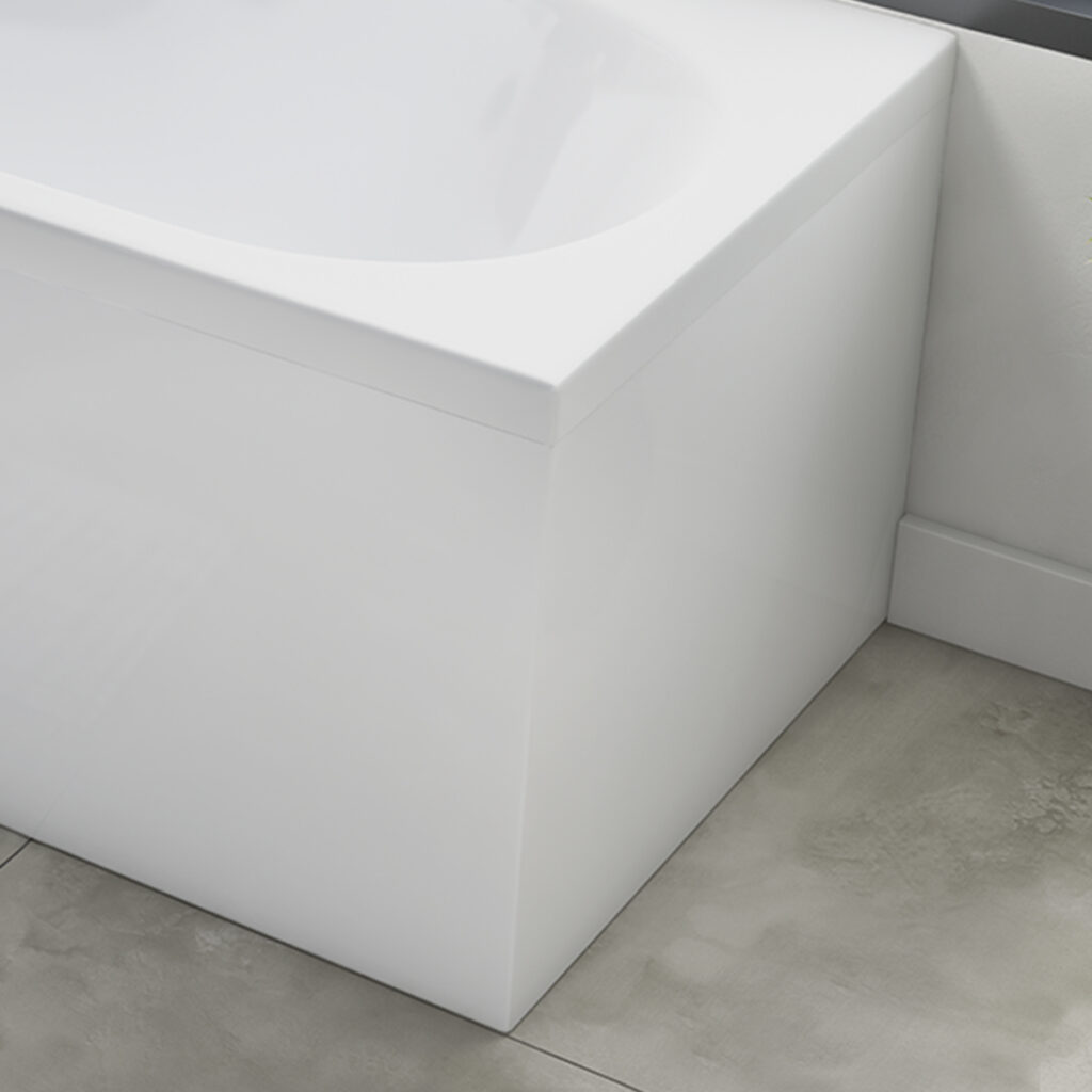 White Gloss 100% Waterproof Bath End Panel 700mm