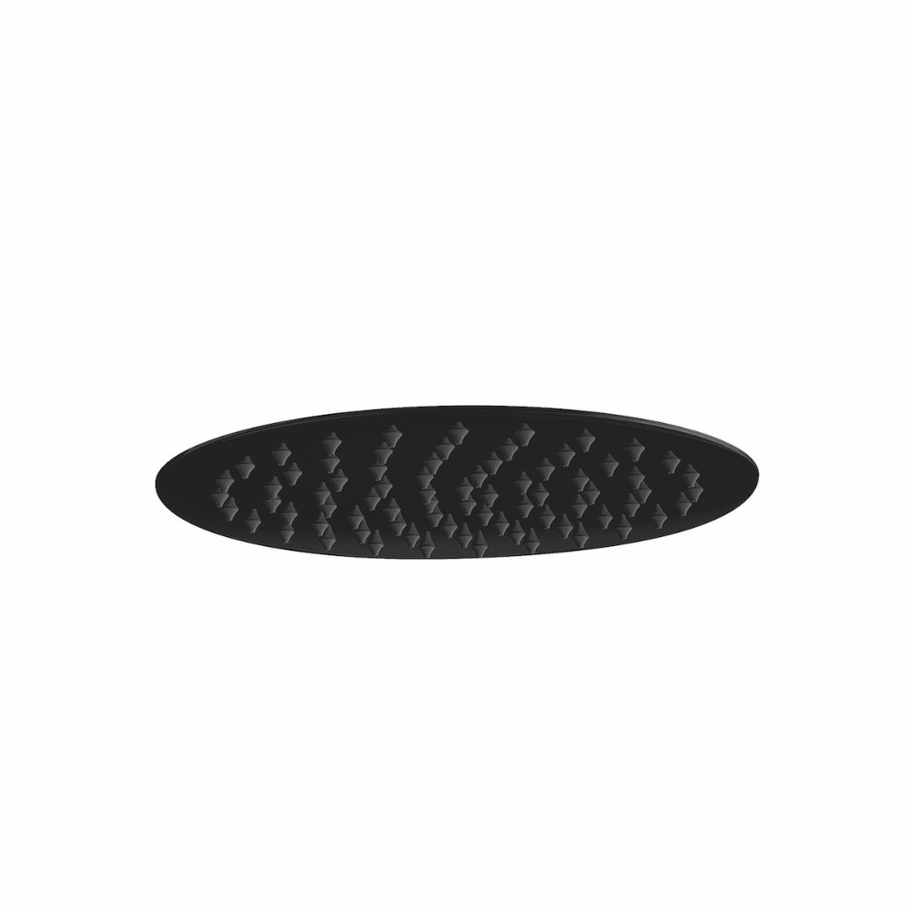 Round Matt Black 200mm Slim Rain Shower Head