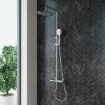 Middleton Round Thermostatic Chrome Exposed Rain Head Shower