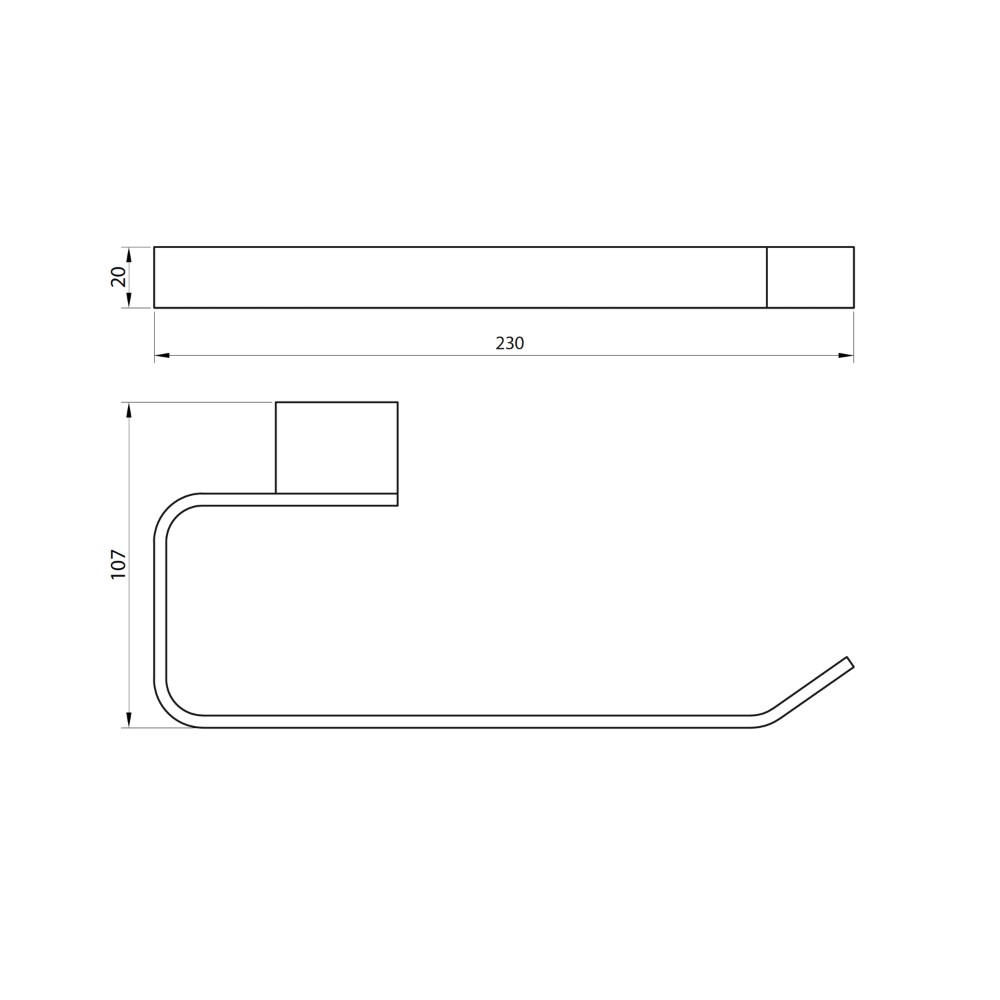 Mono Black Wall Mounted Hand Towel Holder – Matte Black Bathroom Accessory - Image 3