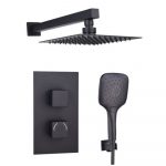 Tailored Square Matt Black Concealed Shower Set