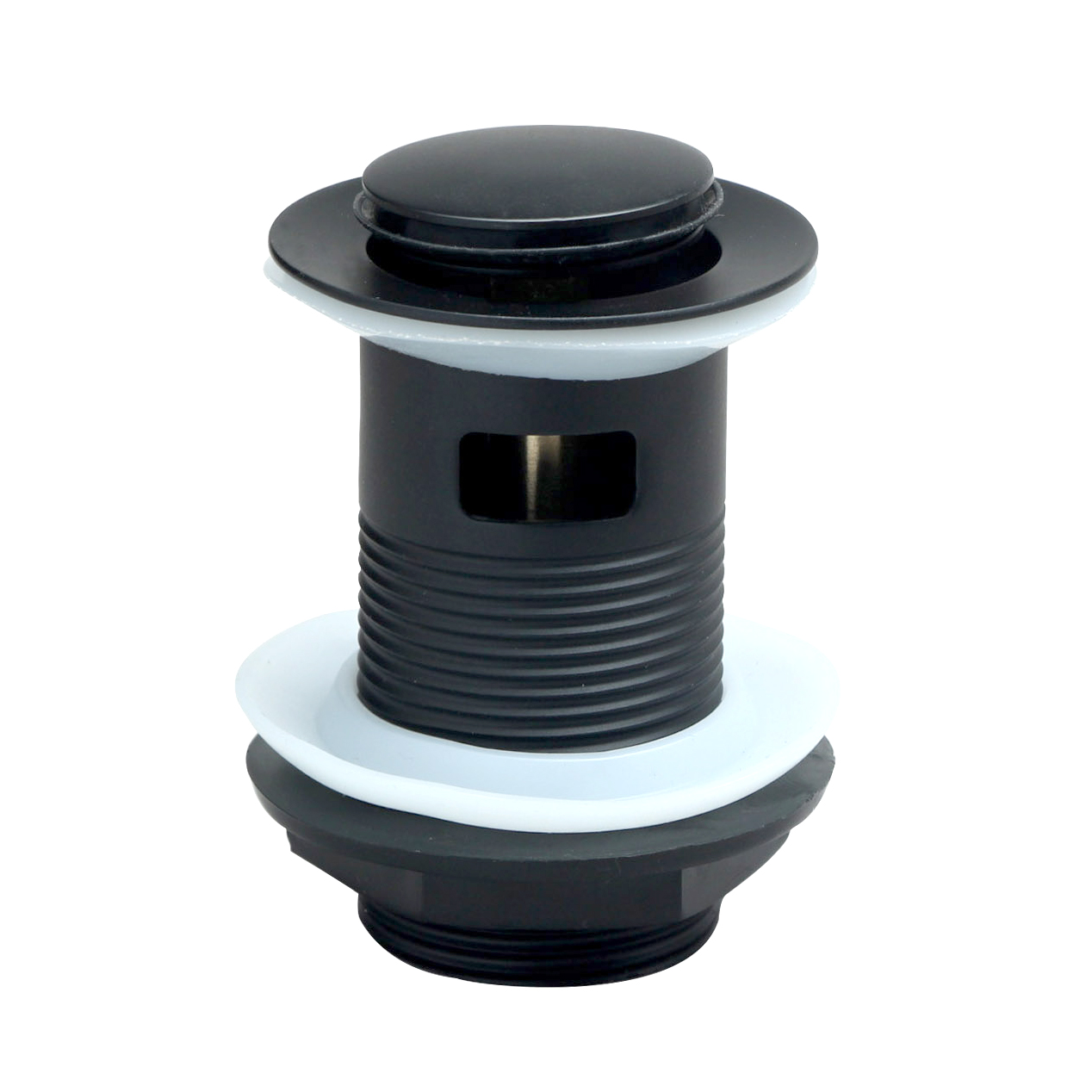 Tailored Matt Black Slotted Click Clack Basin Waste - Bathroom Point