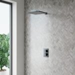 Matt Black Rain Head Concealed Shower Set 1 Out let