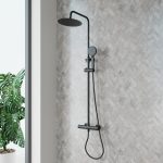 Middleton Matt Black Exposed Rain Head Shower