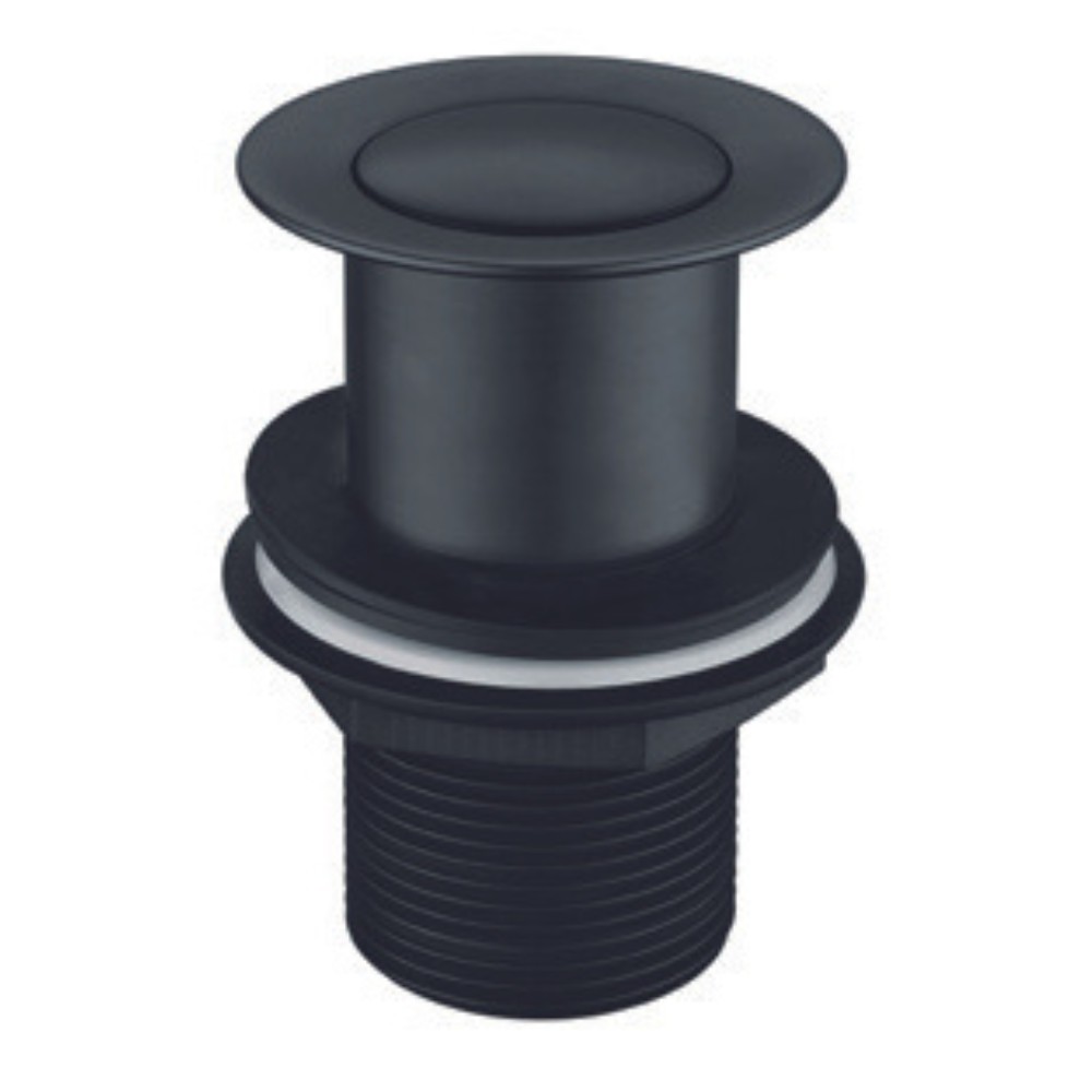 Tailored Matt Black Unslotted Click Clack Basin Waste - Bathroom Point