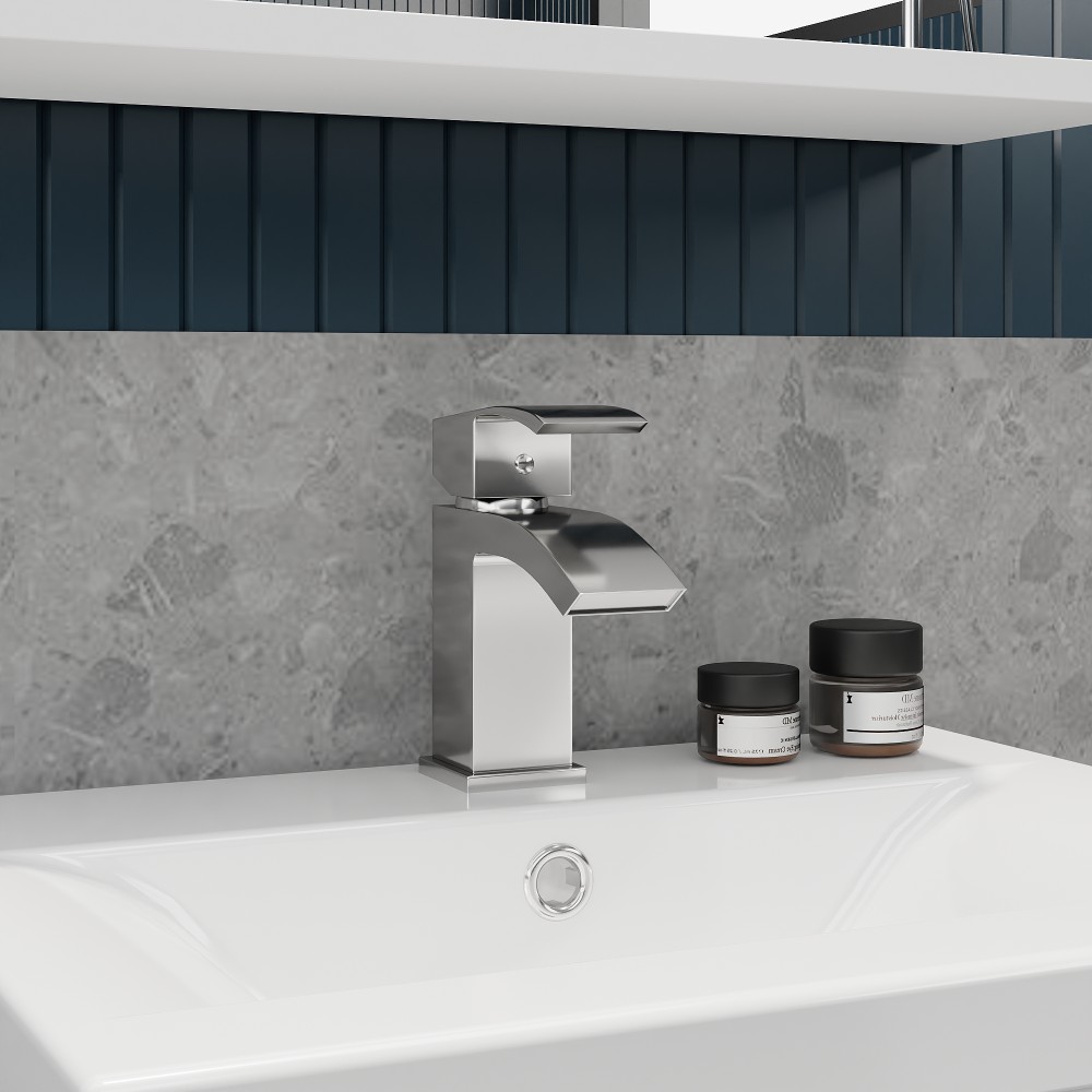 Ellington Chrome L Shape Bath Suite Including Chrome Taps & Lunar Rain Head Shower - Image 3