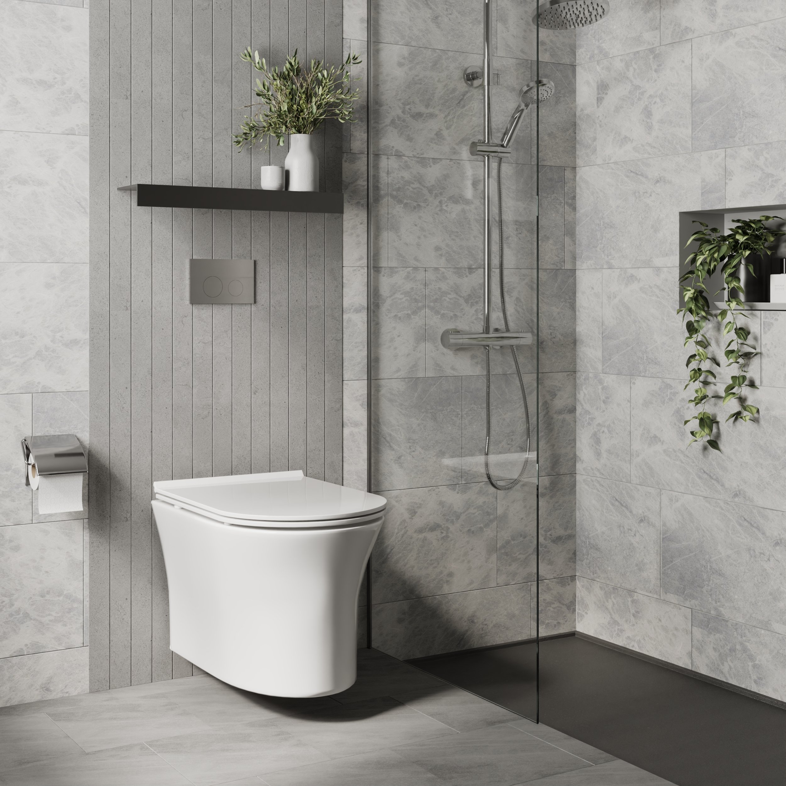 Deia Rimless Wall Hung Pan Including Slim Soft Close Toilet Seat - Image 3