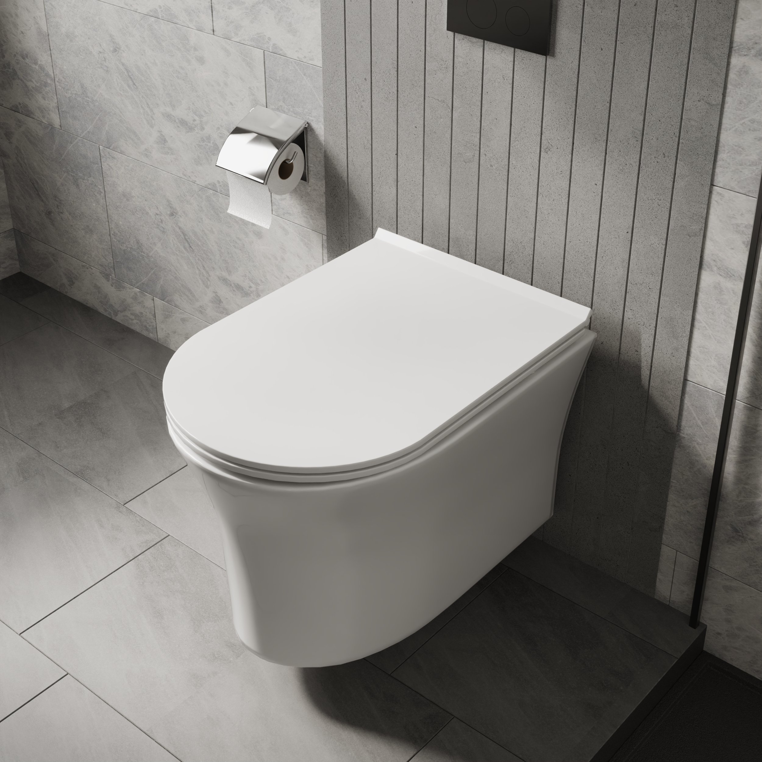 Deia Rimless Wall Hung Pan Including Slim Soft Close Toilet Seat - Image 2