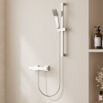 Modern Square Chrome Thermostatic Bar valve and Riser Kit