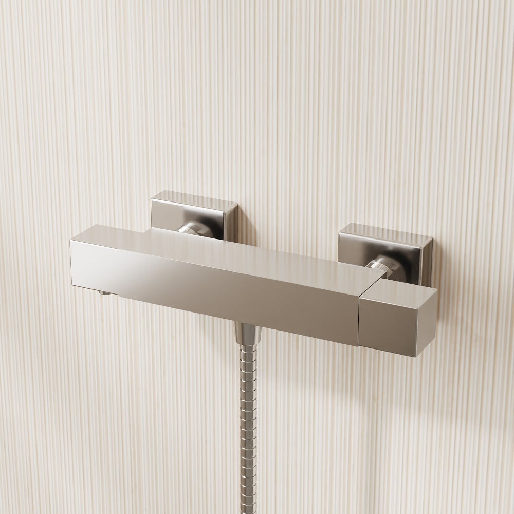 Square Chrome Exposed Shower Bar Valve