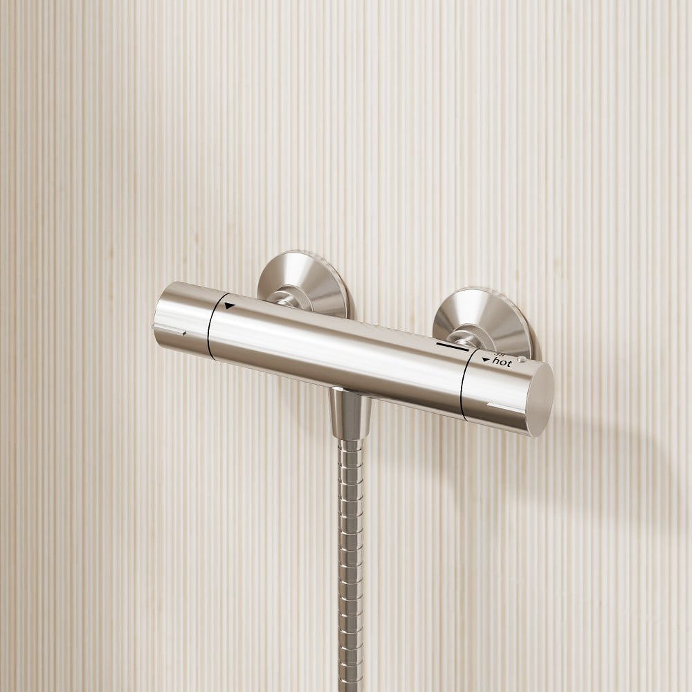 Round Thermostatic Chrome Bar Valve