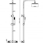 Core Thermostatic Exposed Shower Dimensions