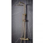 Core Brushed Brass Round Shower Exposed