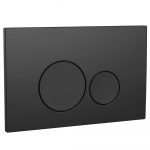 Matt Black Toilet Push Plate With Round Buttons