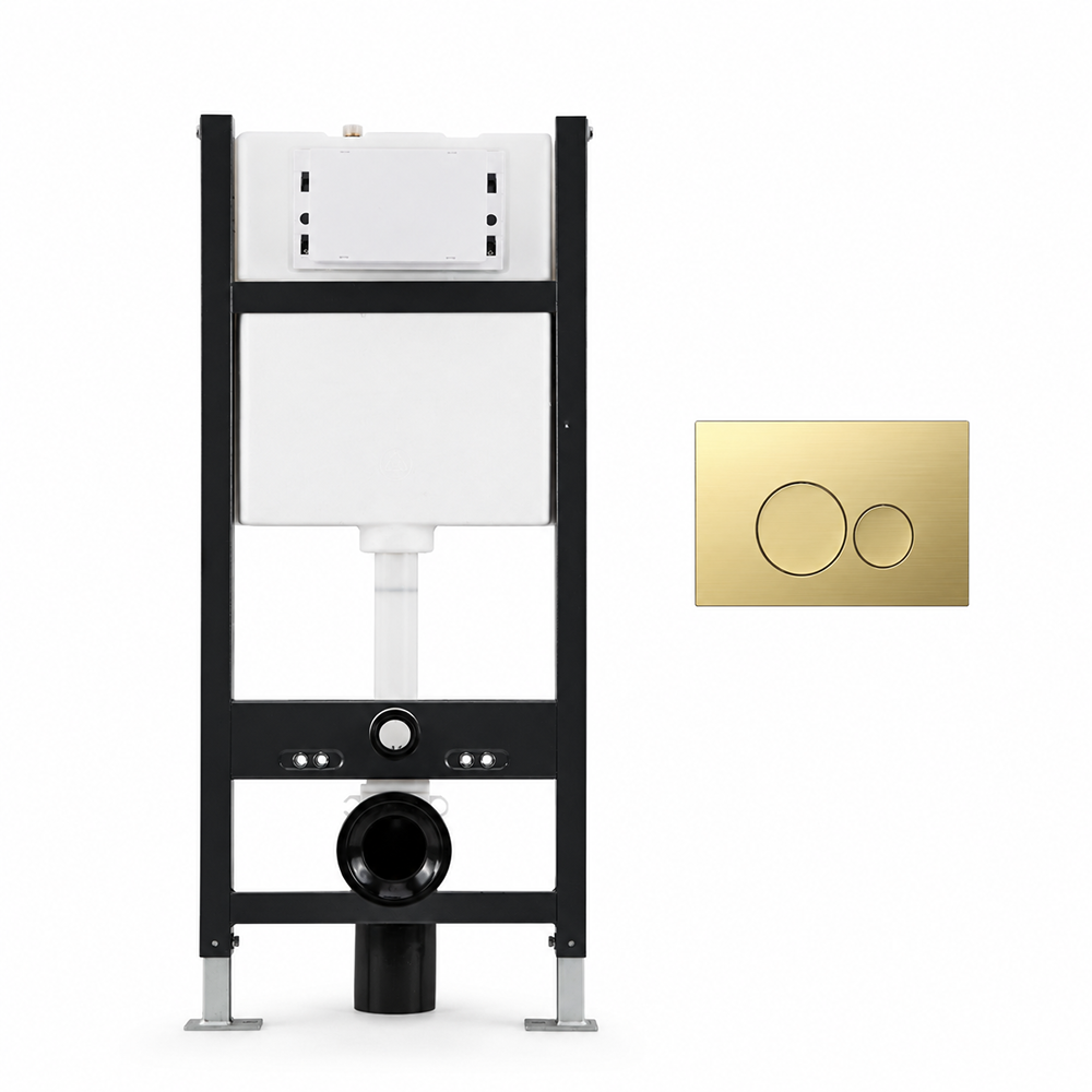 Wall Hung Toilet Frame And Cistern With Push Plate - Round Buttons - Image 4