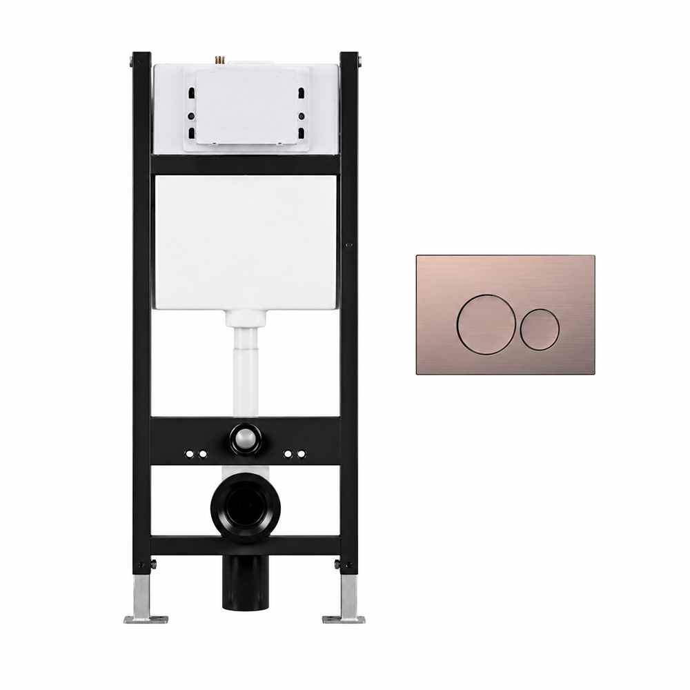 Wall Hung Toilet Frame And Cistern With Push Plate - Round Buttons - Image 6