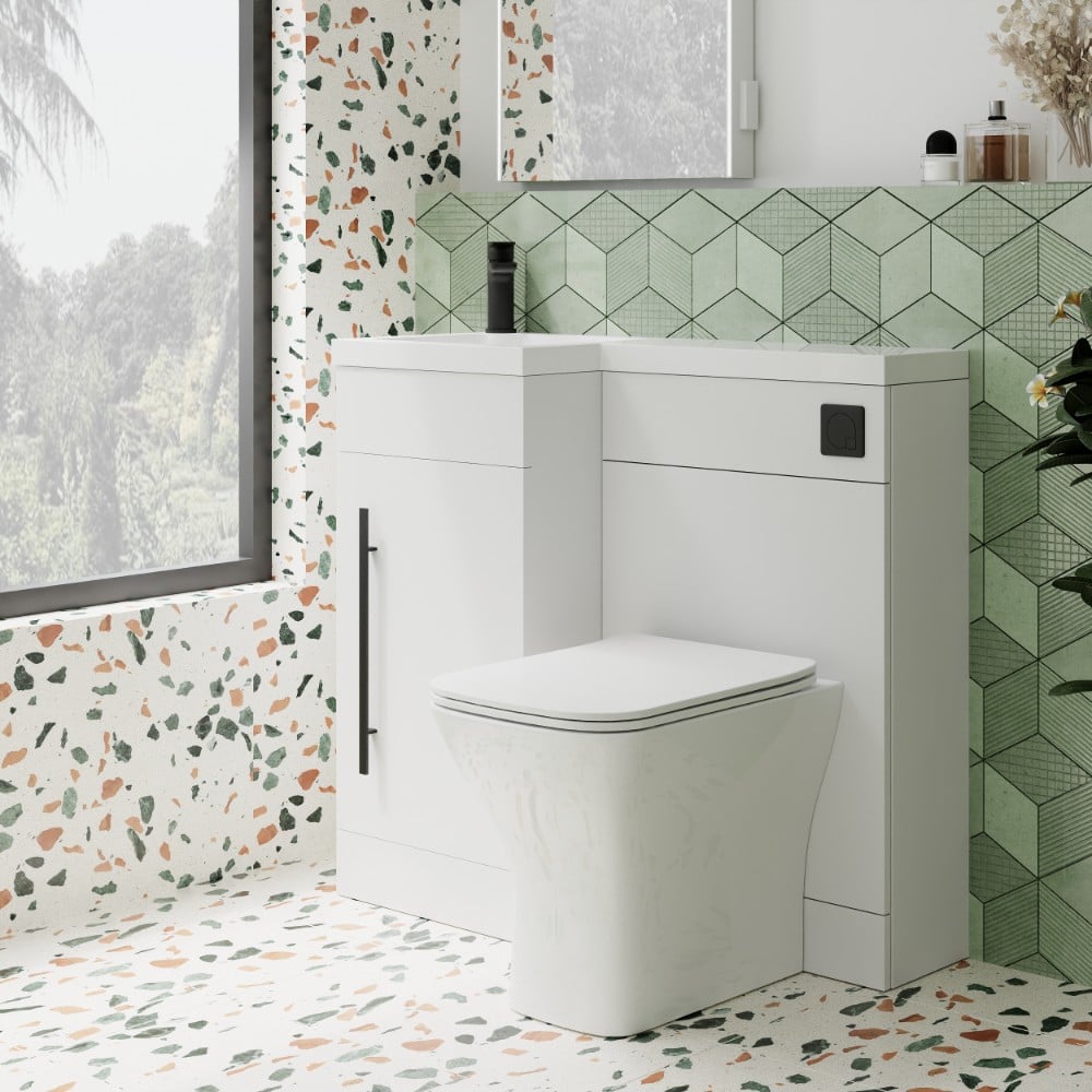 Bathroom Point Amy 900mm Space-Saving Combination Bathroom Toilet & Sink Unit in Gloss White – Modern, Functional Design with Soft-Close Features - Image 3