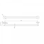 Melbourne Brushed Brass Wall Mounted Bathroom Towel Rail Spec Sheet