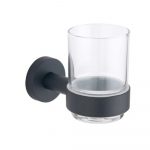 Melbourne Matt Black Wall Mounted Tumbler & Holder