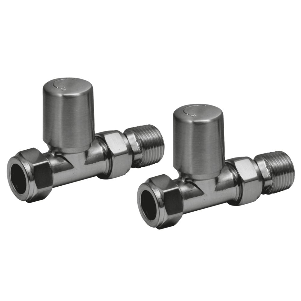 scudo gunmetal straight radiator valves TRV017 modern heating valve set