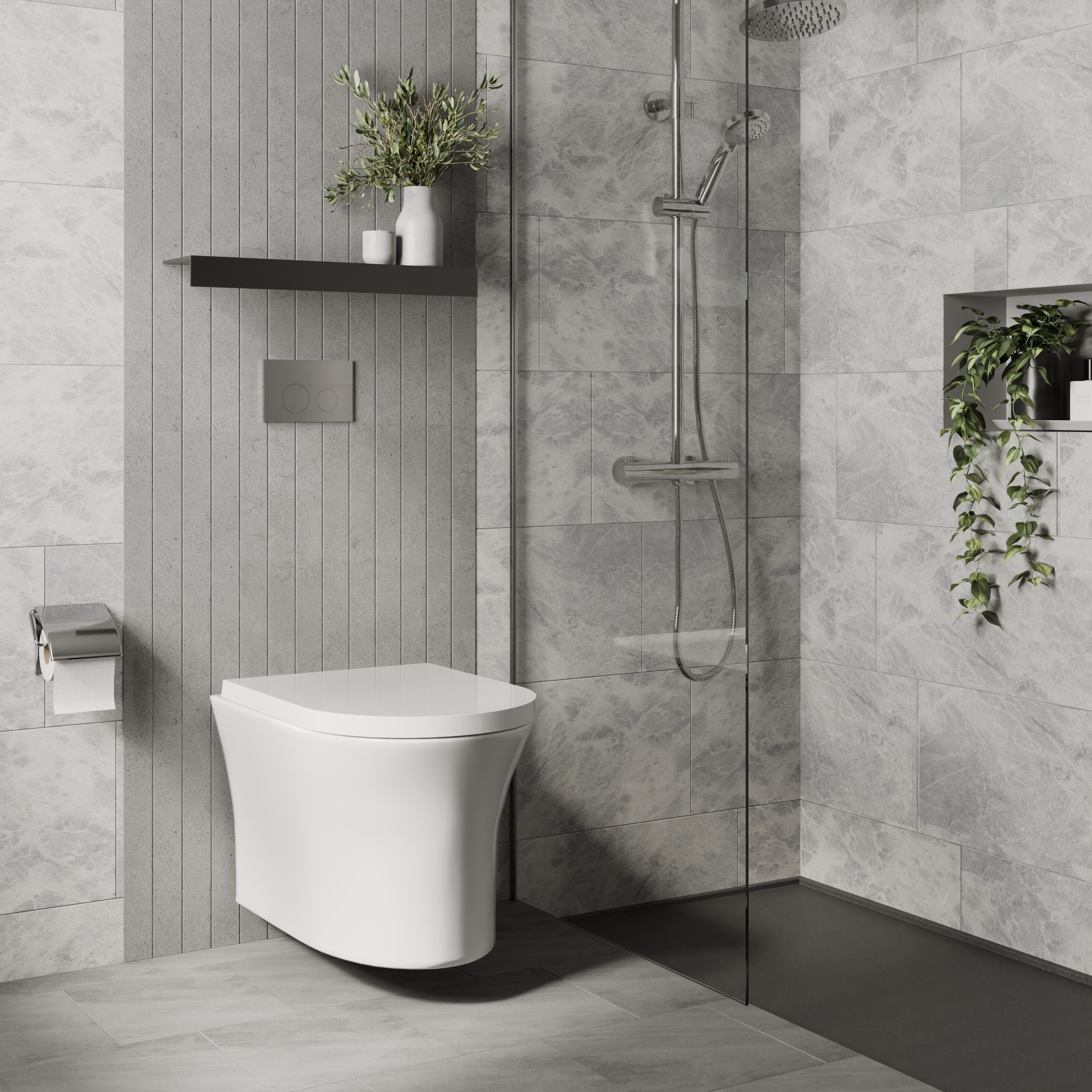 Deia Rimless Wall Hung Pan Including Soft Close Wrapover Toilet Seat - Image 3