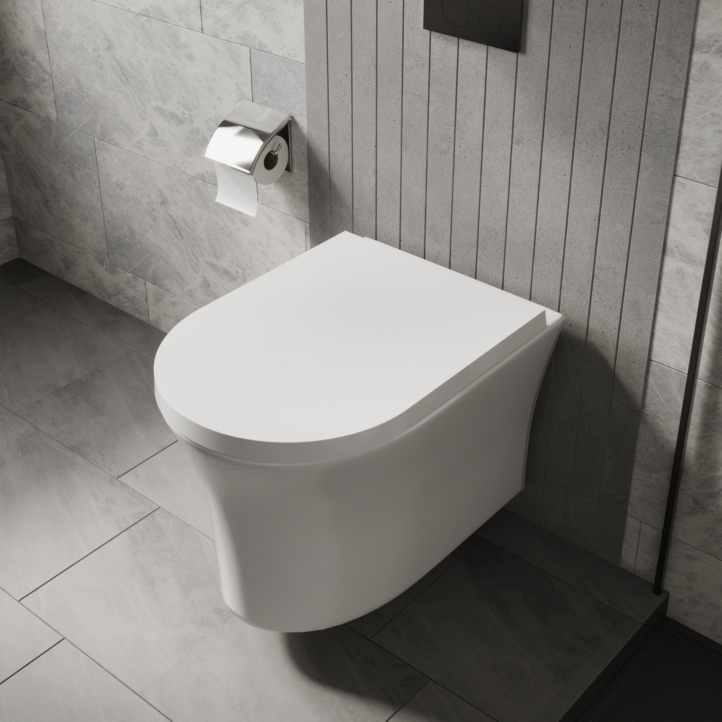 Deia Rimless Wall Hung Pan Including Soft Close Wrapover Toilet Seat - Image 2