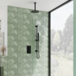 Scudo Black Concealed Shower Set Including Ceiling Mounted Head