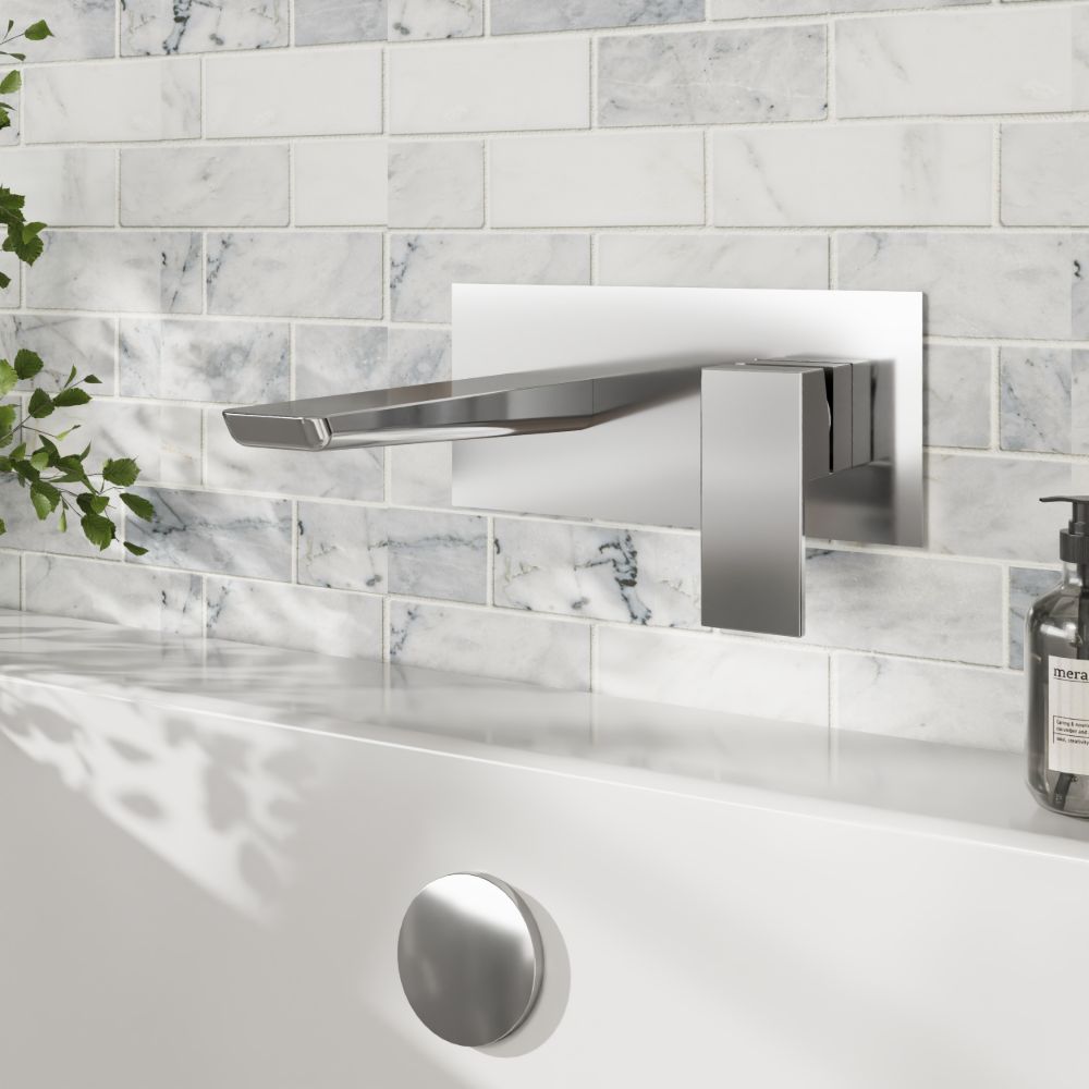 MURO Chrome Wall Mounted Bath Mixer Tap - Image 3