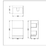 2D Dimensions Blake 500mm green vanity unit