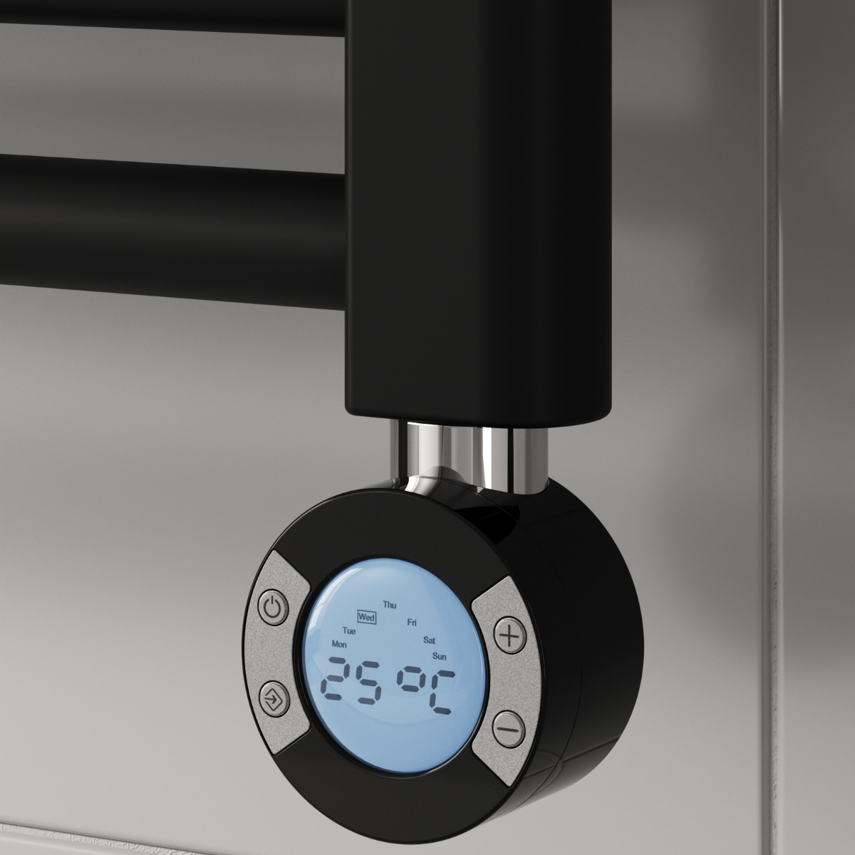 Litchfield Black Weekly Thermostatic Heating Element – Electric & Dual Fuel Towel Rail Radiator Element