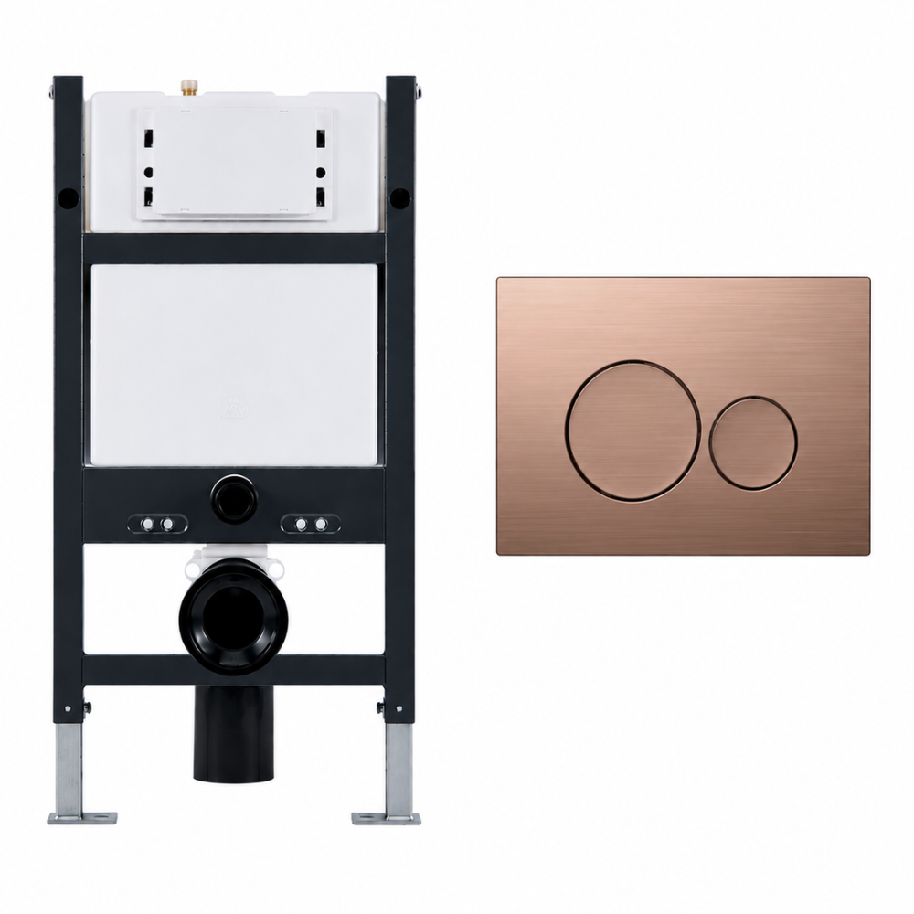 Litchfield 820mm Under Window WC Frame & Concealed Cistern with Round Dual Flush Plate - Image 6